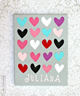 Personalized Heart Canvas for a Little Girl’s Room
