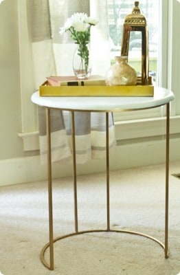 Gold and White Accent Table Makeover