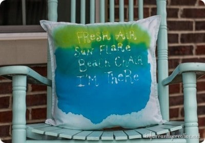 Watercolor Pillow with Summer Saying