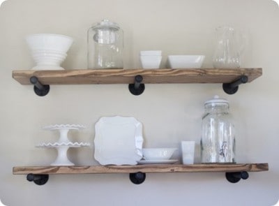 Pipe Shelving for the Dining Room