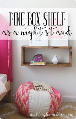 Pine Box Shelf as Nightstand