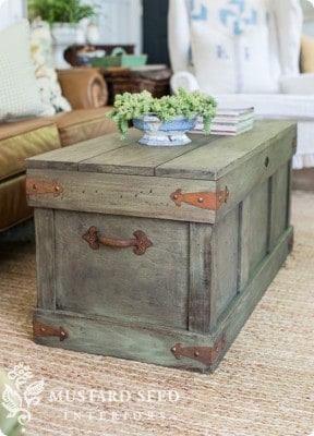 Trunk with Distressed Paint Finish