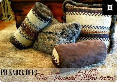 DIY Cozy Fur-Trimmed Sweater Pillows