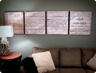 Oversized New York Map on Pallet Wood