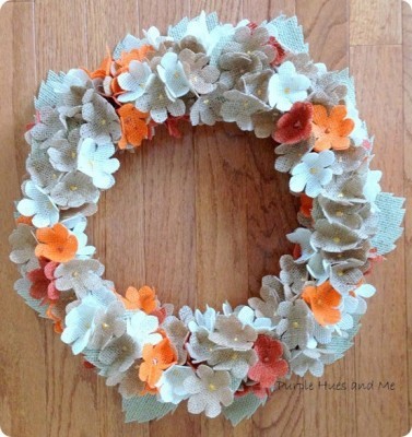Burlap Hydrangea Wreath