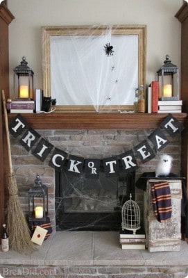 Burlap Trick-Or-Treat Halloween Banner