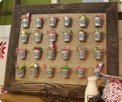 Dollar Store Bucket Christmas Countdown