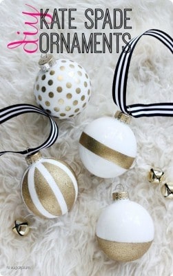 Gold Glitter Christmas Ornaments