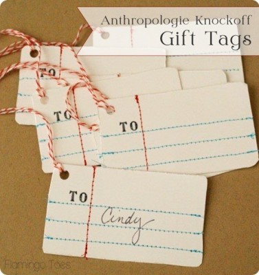 Homemade Notebook Paper Gift Tags