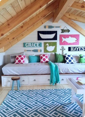 Kids Cabin Loft with Gallery Wall and Daybeds