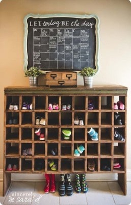Vintage Mail Sorter Shoe Organizer
