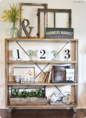 Industrial Rolling Bookshelf
