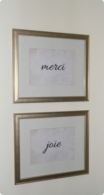Dollar Store French Script Wall Art