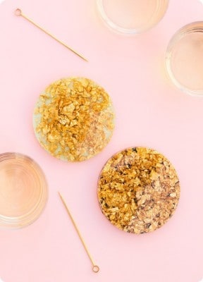 Glitzy Gold Leaf Coasters
