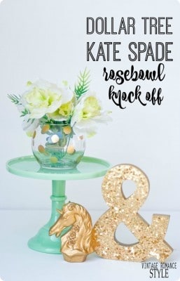 Easy DIY Gold Dot Dollar Store Vase