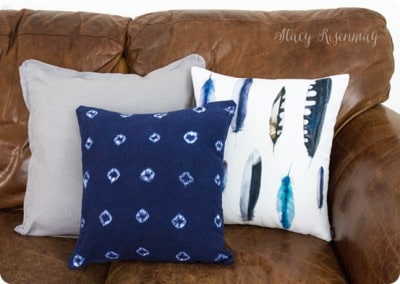 Tie-Dyed Indigo Mud Cloth Pillow