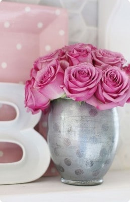 Dotted Mercury Glass Vase