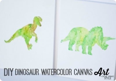Watercolor Dinosaur Art