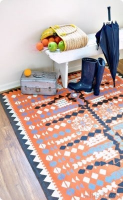 Paint an Aztec Rug with Drop Cloth
