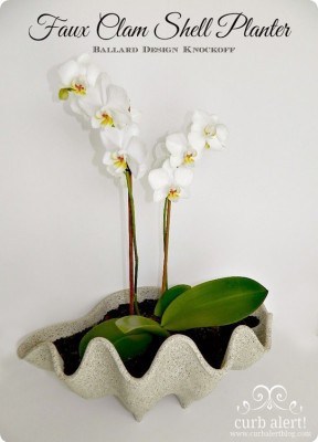 Faux Clam Shell Planter