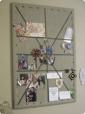 Burlap and Ribbon Memo Board