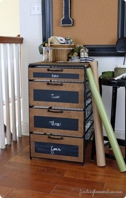 Industrial Wood and Metal Craft Room Storage