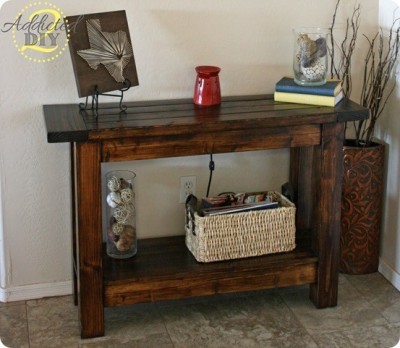 Rustic Wood Console Table