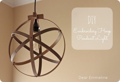 Embroidery Hoop Orb Pendant Light