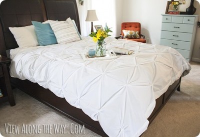 DIY Pintuck Duvet Cover from Sheets