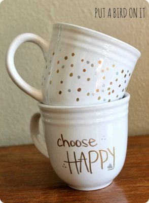 Metallic Polka Dot Sharpie Art Mugs
