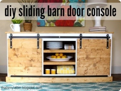 Sliding Barn Door Console Table