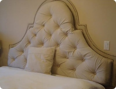 High-Arch Tufted Headboard with Nailhead Trim