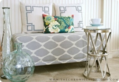 Upholstered Bench with Nailhead Trim