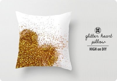 Glitter Heart Valentine’s Pillow