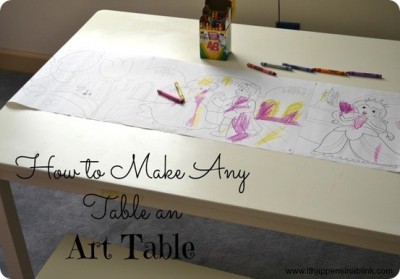 Kids Art Table with Paper Roll