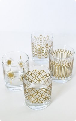 DIY Metallic Print Glassware