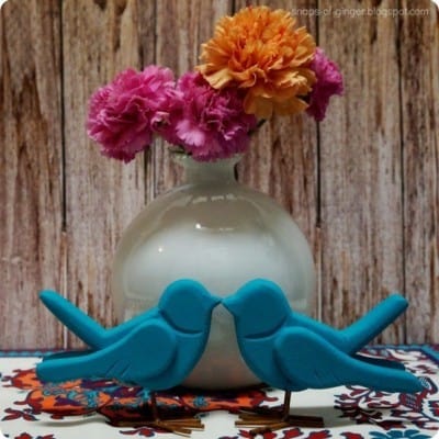 Painted Wood Bird Décor