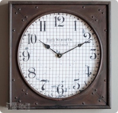 DIY “Aged” Industrial Clock Makeover