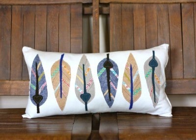 DIY Feather Motif Cushion