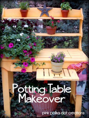 Outdoor Garden Potting Table Makeover
