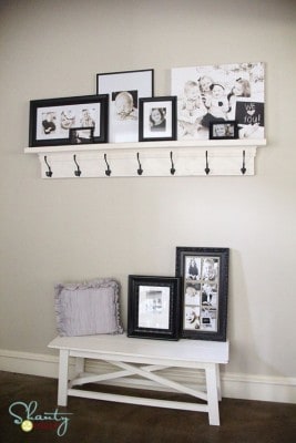 Easy Faux Mantle with Hooks