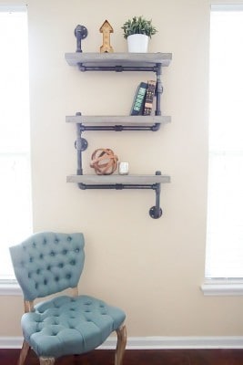 DIY Industrial Concrete and Pipe Shelves