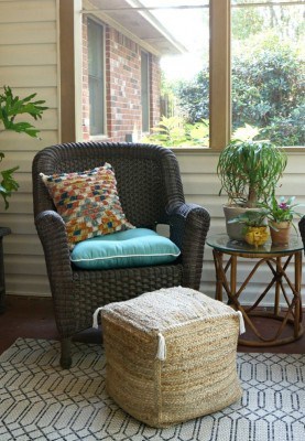 West Elm Inspired Rustic Woollen Pouf