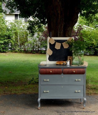 Modern Mahogany Dresser Makeover