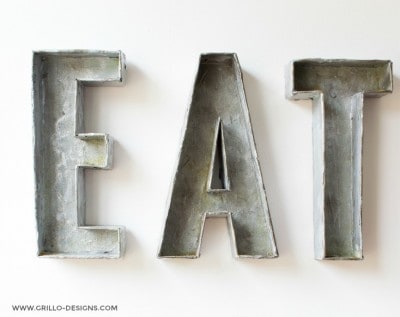 Inexpensive Faux Metal Monogram