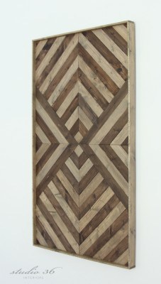 Inexpensive Geometric Plank Wall Art
