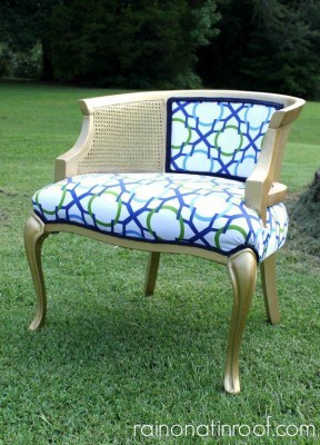 Reupholstered Cane Chair