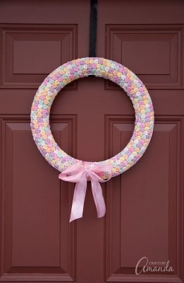 DIY Valentines Day Conversation Heart Wreath
