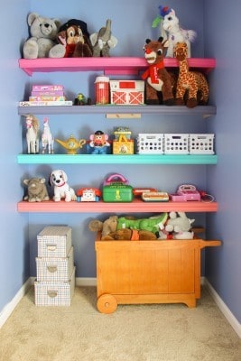 DIY Playroom Shelves