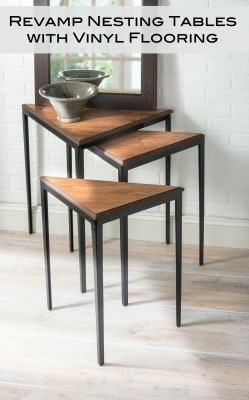 Makeover Nesting Tables With Good Old Vinyl Flooring